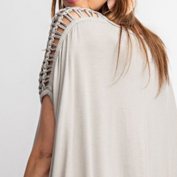 Grey braided shoulder tunic - Picture 5 of 5